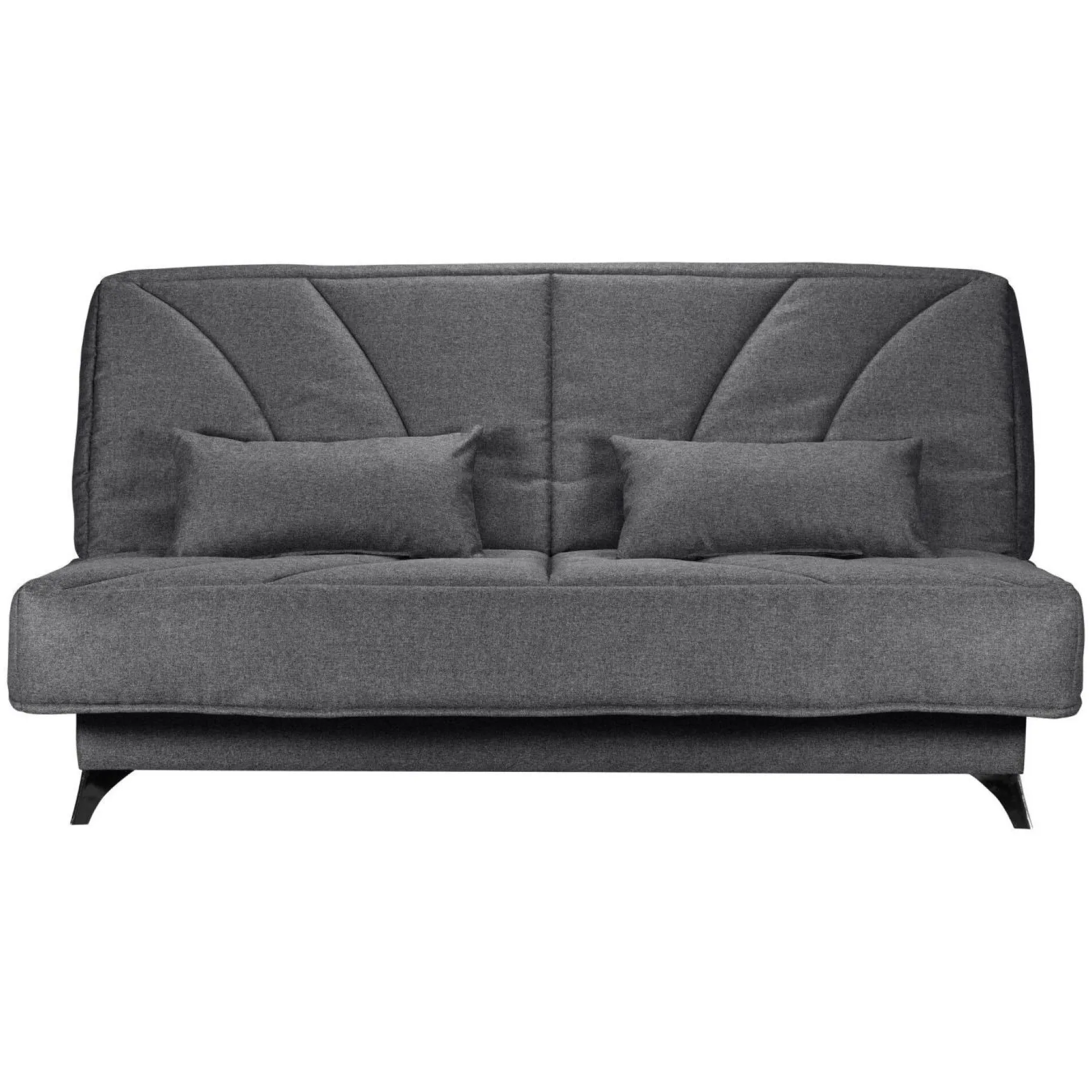 Clic-Clac>Camif Canapé clic-clac tissu matelas Bultex 14 cm Gipsy - Gris Foncé