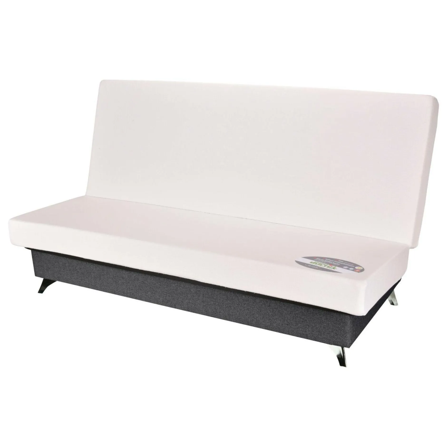 Clic-Clac>Camif Canapé clic-clac tissu matelas Bultex 14 cm Gipsy - Gris Foncé