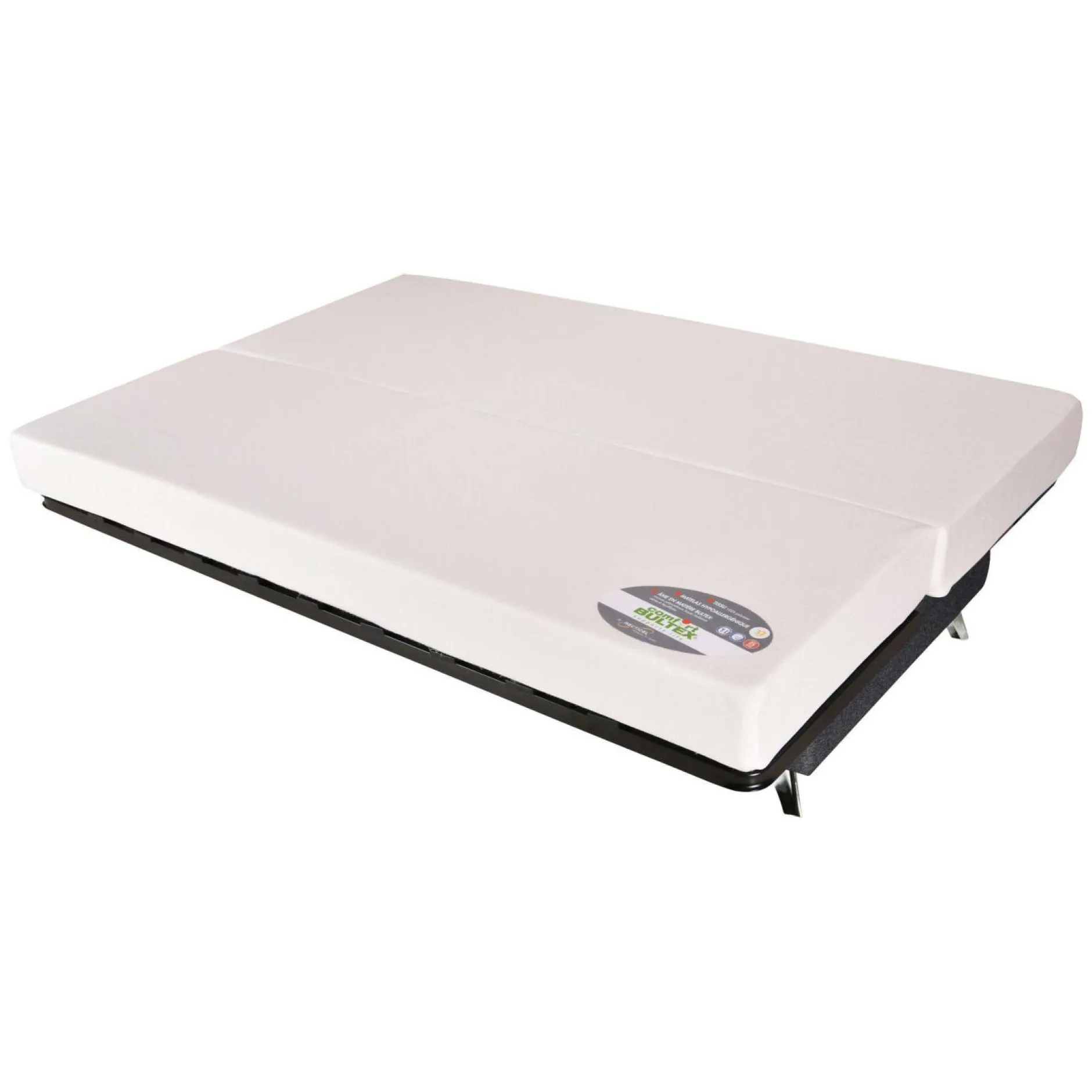 Clic-Clac>Camif Canapé clic-clac tissu matelas Bultex 14 cm Gipsy - Gris Foncé