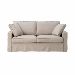 Canapés Fixes>Camif Canapé convertible coton/lin déhoussable Margot - - 3 places Beige/Taupe