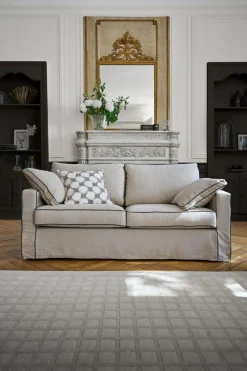 Canapés Fixes>Camif Canapé convertible coton/lin déhoussable Margot - - 3 places Beige/Anthracite