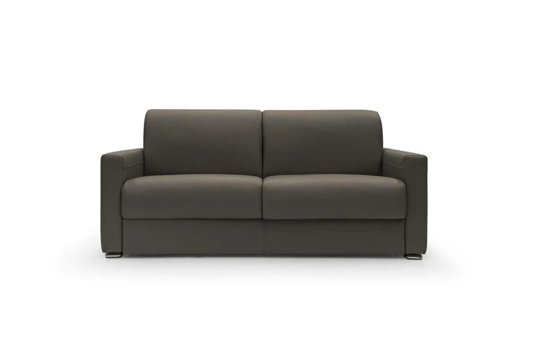 Canapés Droits>Camif Canapé convertible cuir Aubin - - Grand 3 places Chocolat