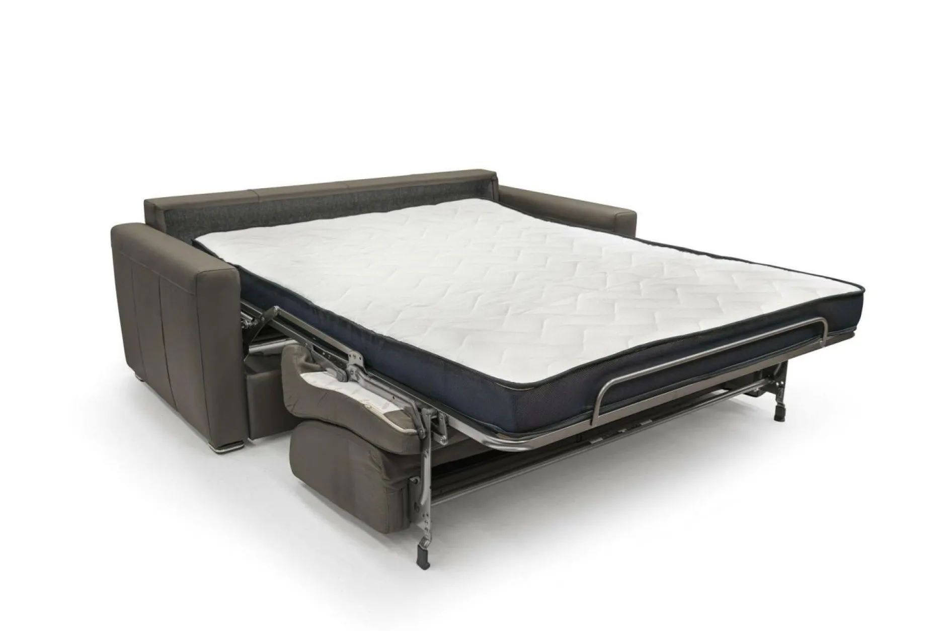 Canapés Droits>Camif Canapé convertible cuir Aubin - - Grand 3 places Chocolat