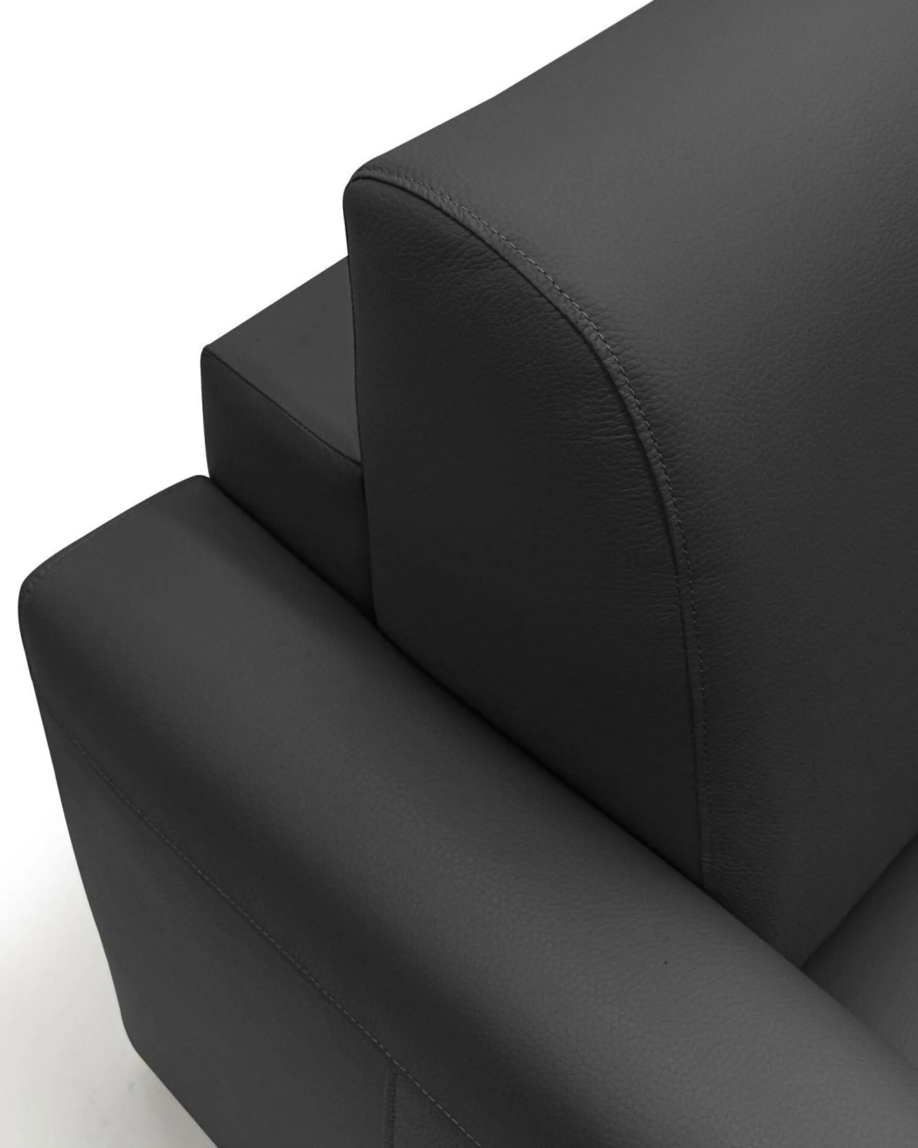 Canapés Droits>Camif Canapé convertible cuir Aubin - - Grand 2 places Noir