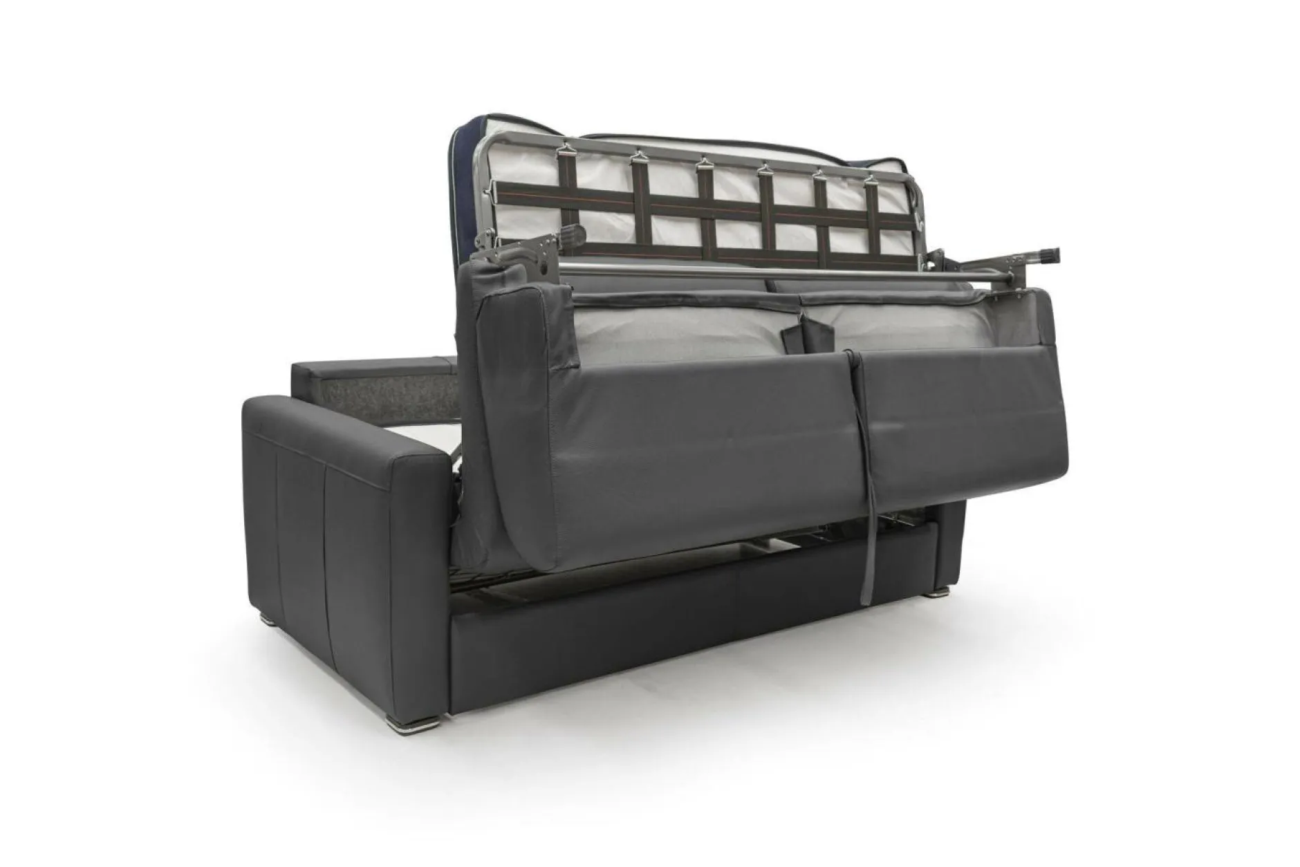 Canapés Droits>Camif Canapé convertible cuir Aubin - - Grand 2 places Noir