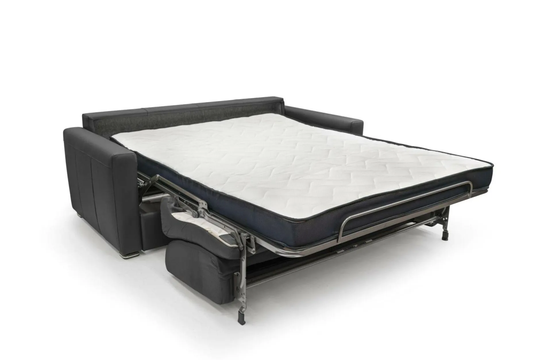 Canapés Droits>Camif Canapé convertible cuir Aubin - - Grand 2 places Noir