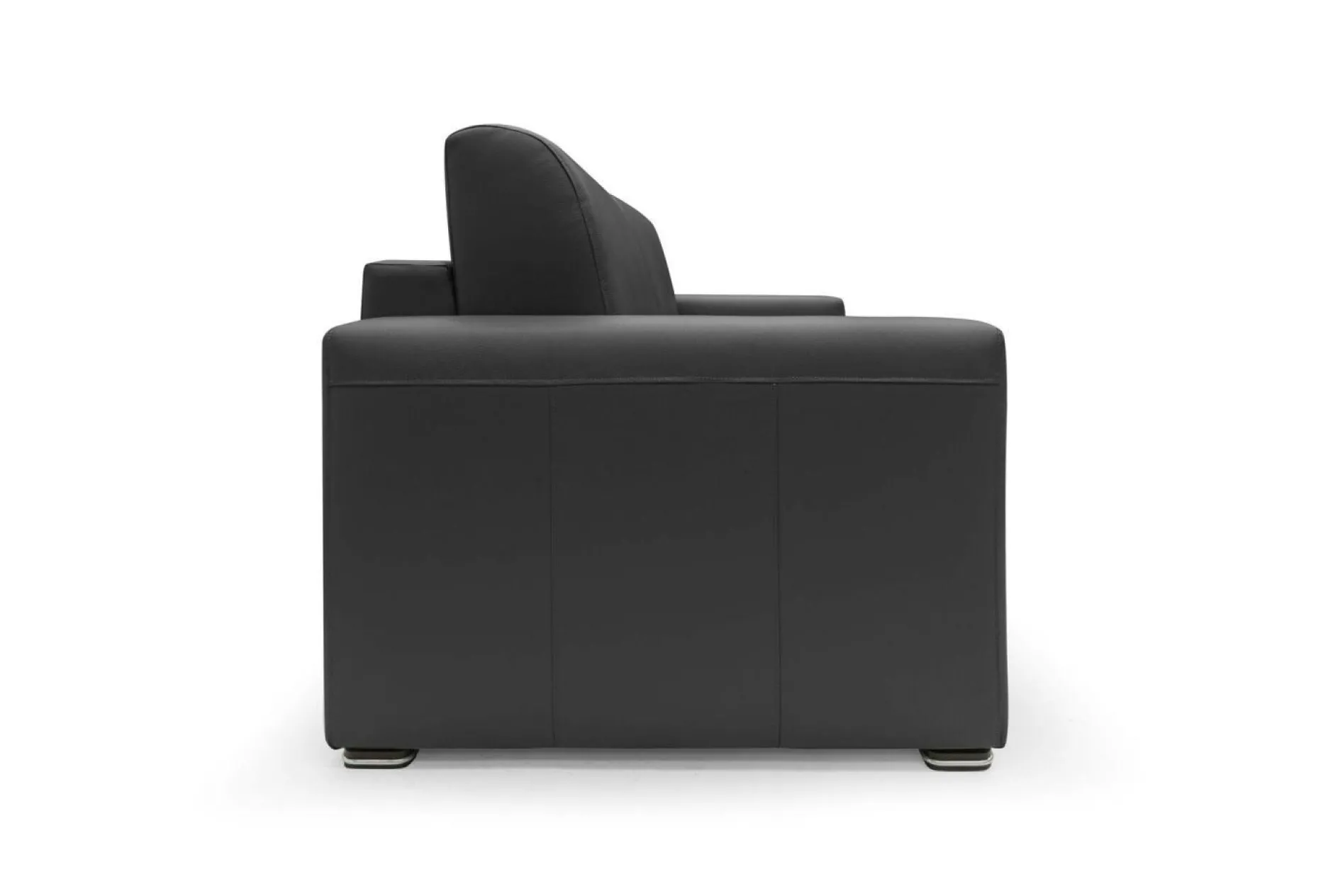 Canapés Droits>Camif Canapé convertible cuir Aubin - - Grand 2 places Noir