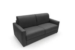 Canapés Droits>Camif Canapé convertible cuir Aubin - - 3 places Noir