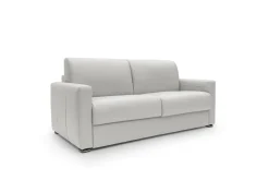 Canapés Droits>Camif Canapé convertible cuir Aubin - - Grand 3 places Blanc