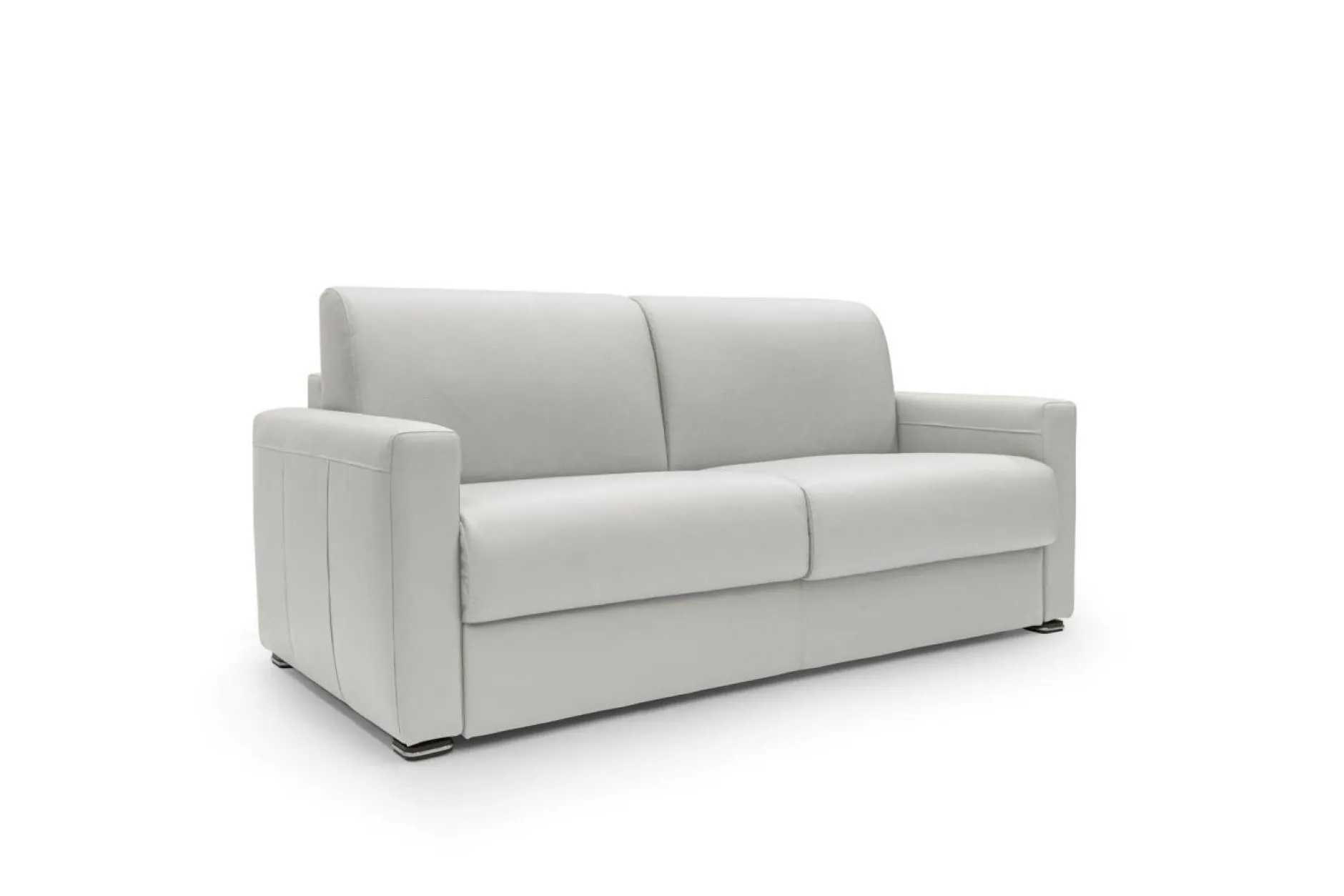 Canapés Droits>Camif Canapé convertible cuir Aubin - - Grand 3 places Blanc