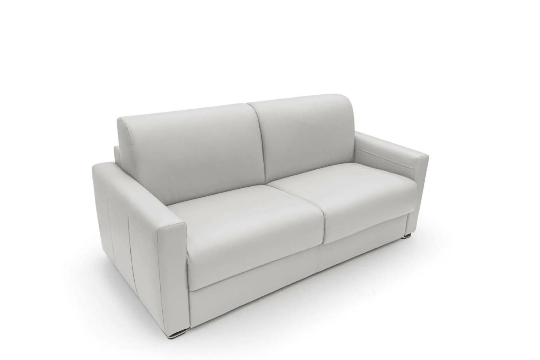 Canapés Droits>Camif Canapé convertible cuir Aubin - - Grand 3 places Blanc