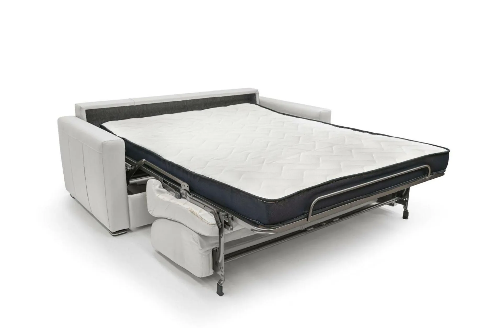 Canapés Droits>Camif Canapé convertible cuir Aubin - - Grand 3 places Blanc