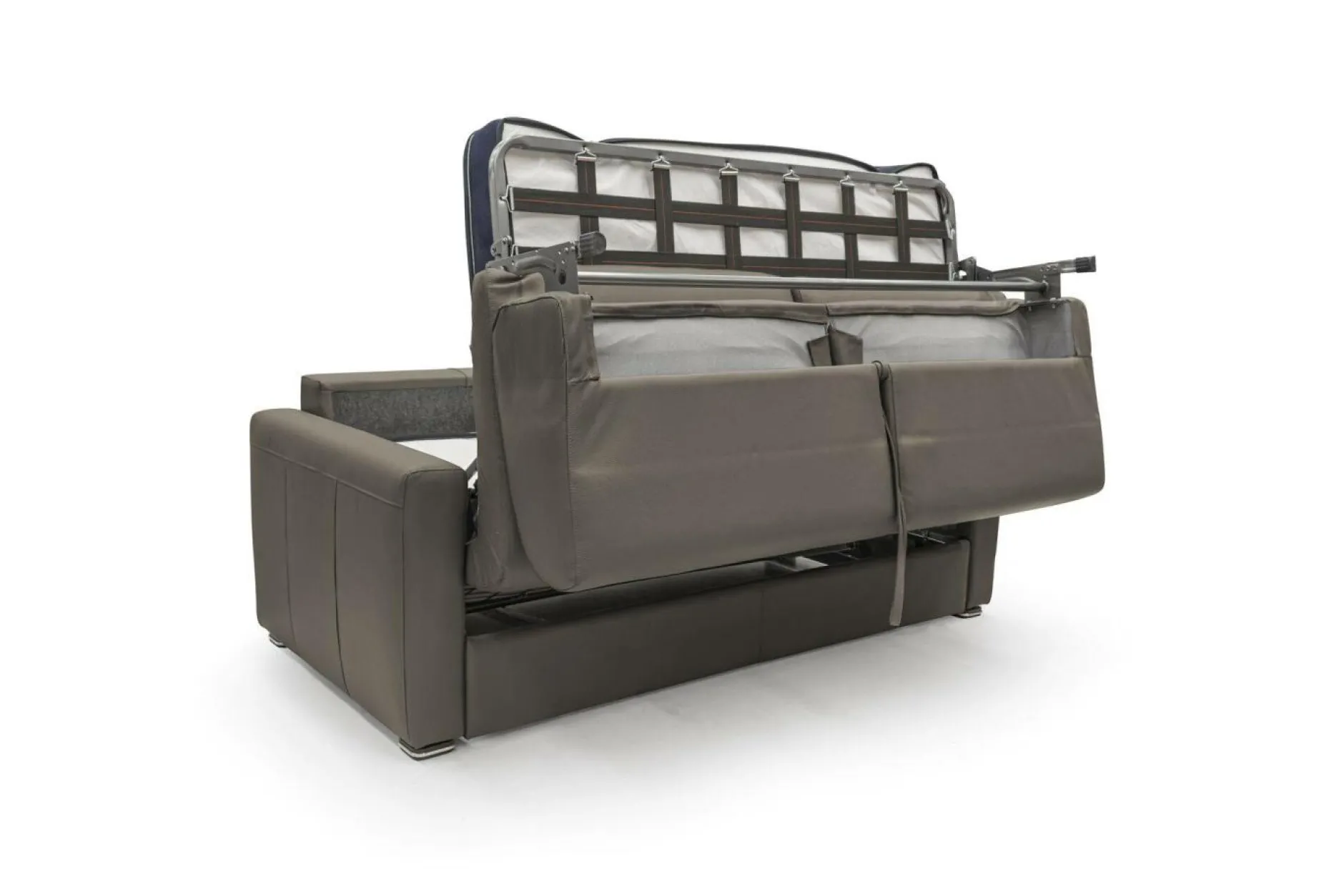 Canapés Droits>Camif Canapé convertible cuir Aubin - - Grand 2 places Chocolat