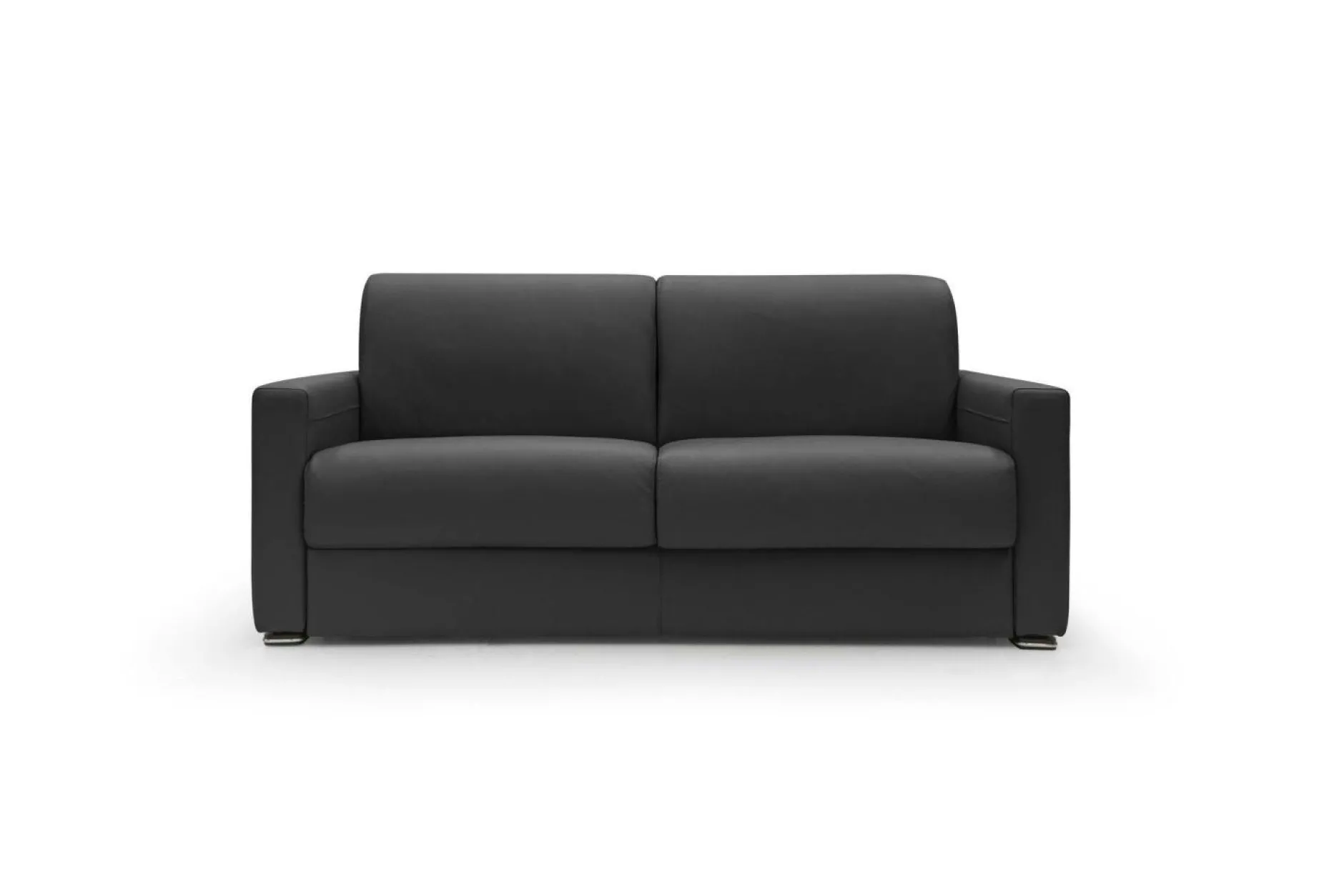 Canapés Droits>Camif Canapé convertible cuir Aubin - - Grand 3 places Noir