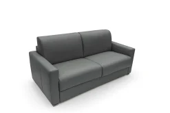 Canapés Droits>Camif Canapé convertible cuir Aubin - - 3 places Anthracite