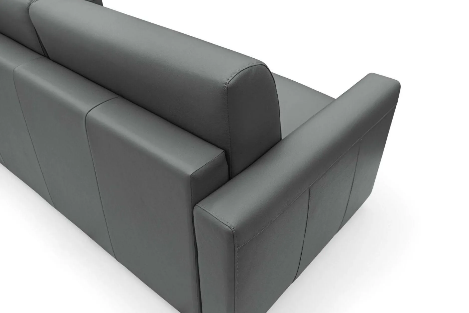 Canapés Droits>Camif Canapé convertible cuir Aubin - - Grand 3 places Anthracite