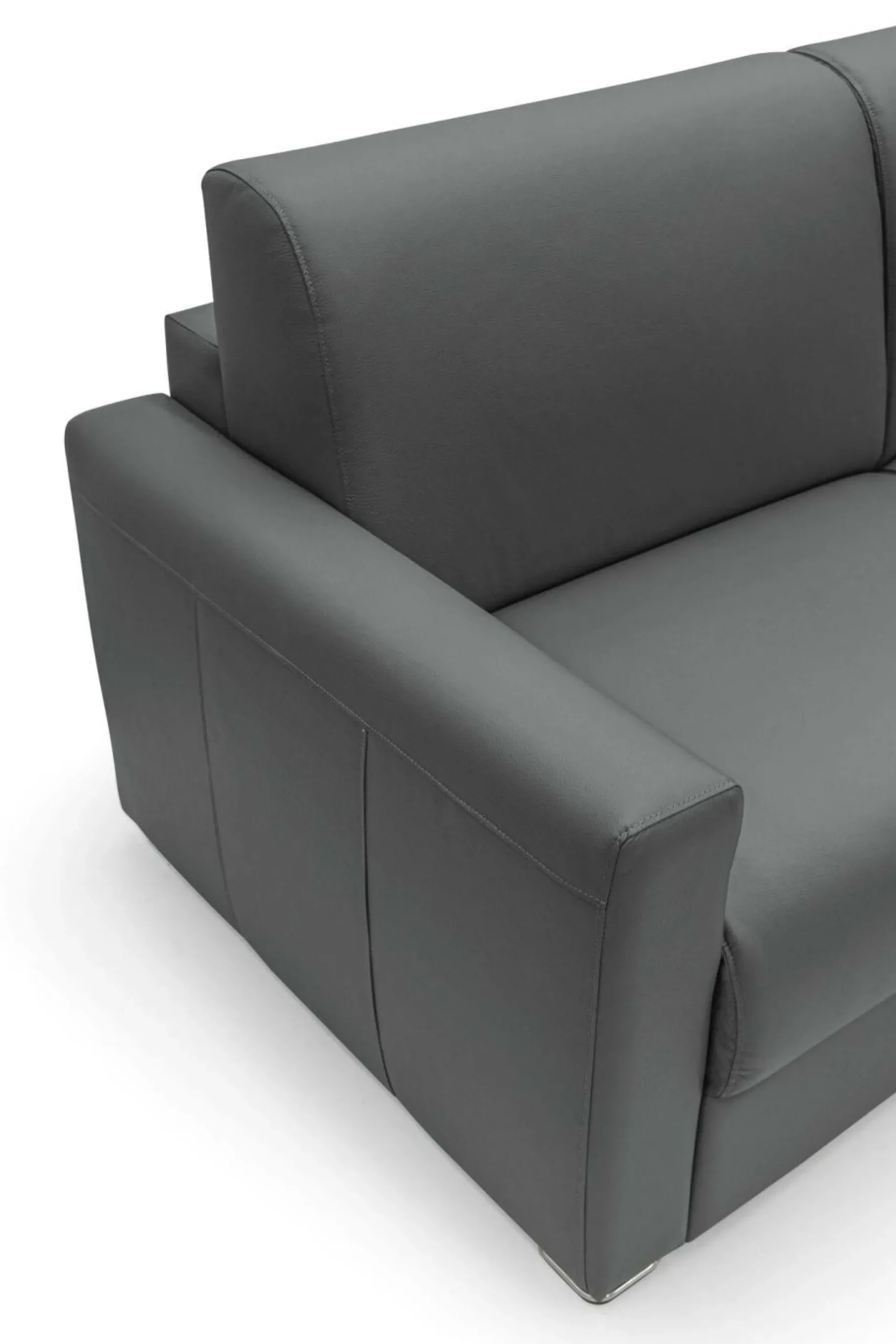 Canapés Droits>Camif Canapé convertible cuir Aubin - - Grand 3 places Anthracite