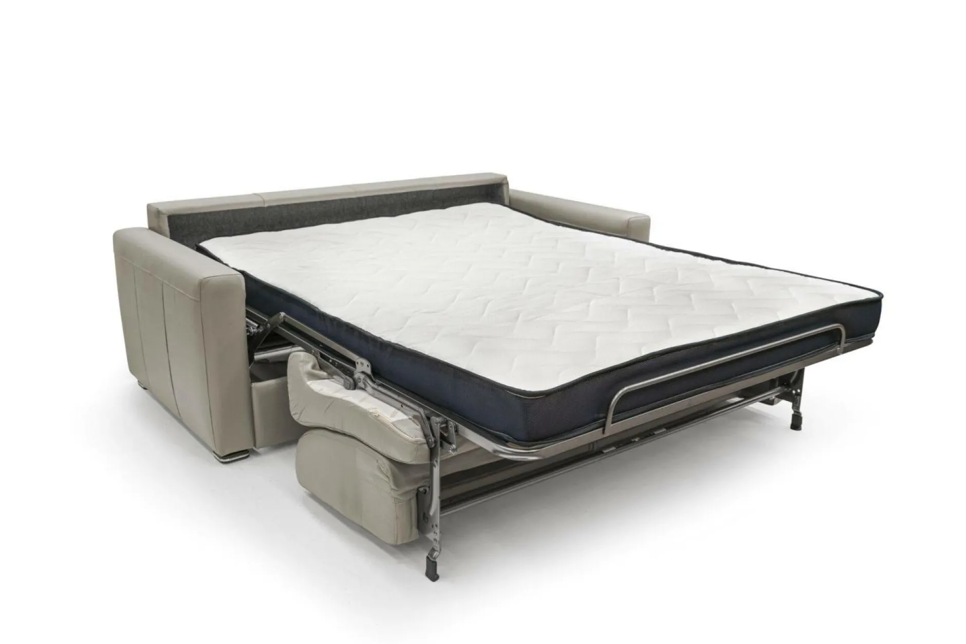 Canapés Droits>Camif Canapé convertible cuir Aubin - - 3 places Cappuccino