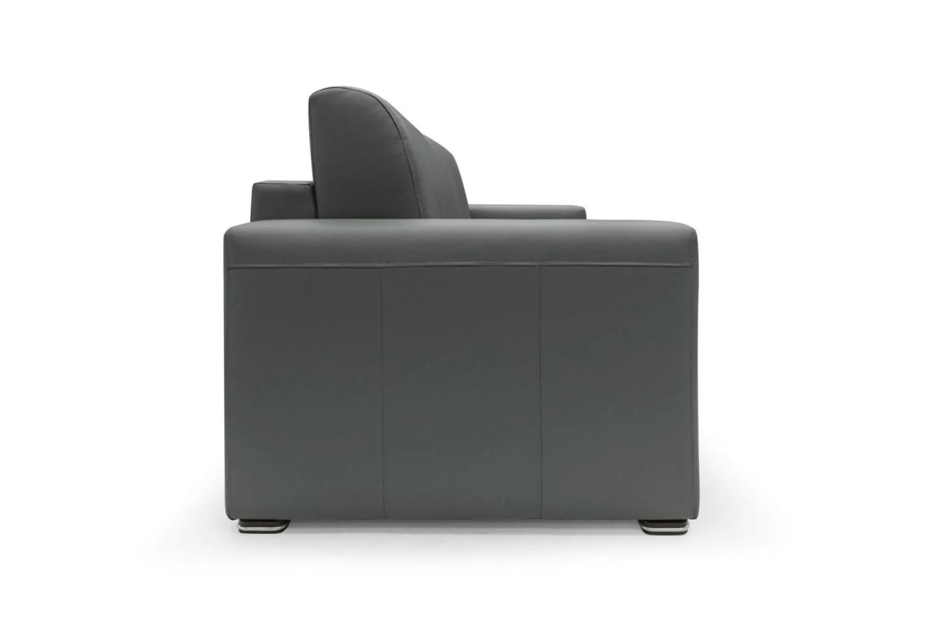 Canapés Droits>Camif Canapé convertible cuir Aubin - - Grand 2 places Anthracite