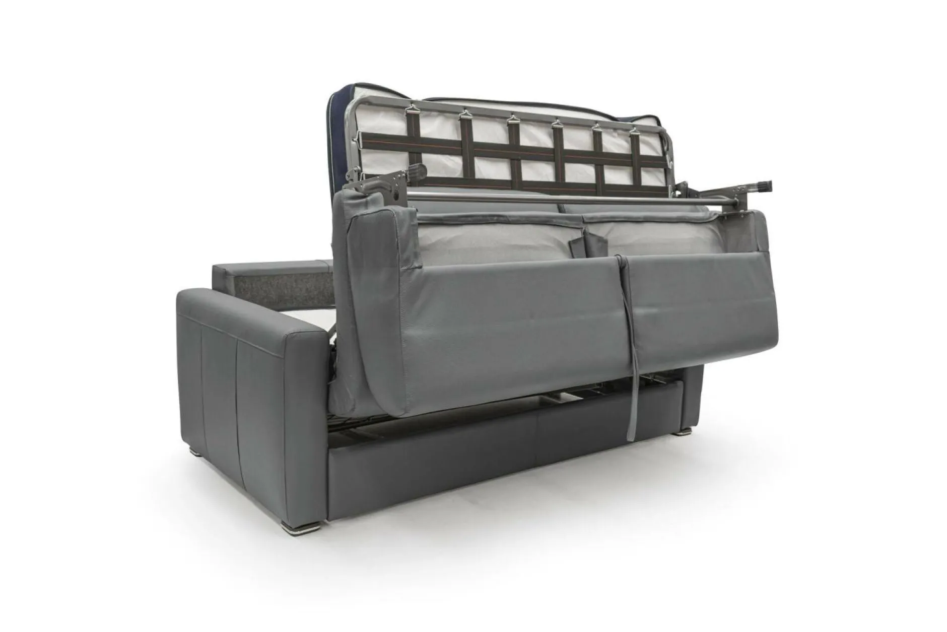 Canapés Droits>Camif Canapé convertible cuir Aubin - - Grand 2 places Anthracite