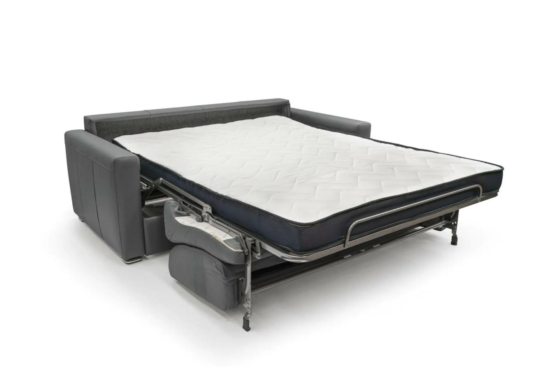 Canapés Droits>Camif Canapé convertible cuir Aubin - - Grand 2 places Anthracite