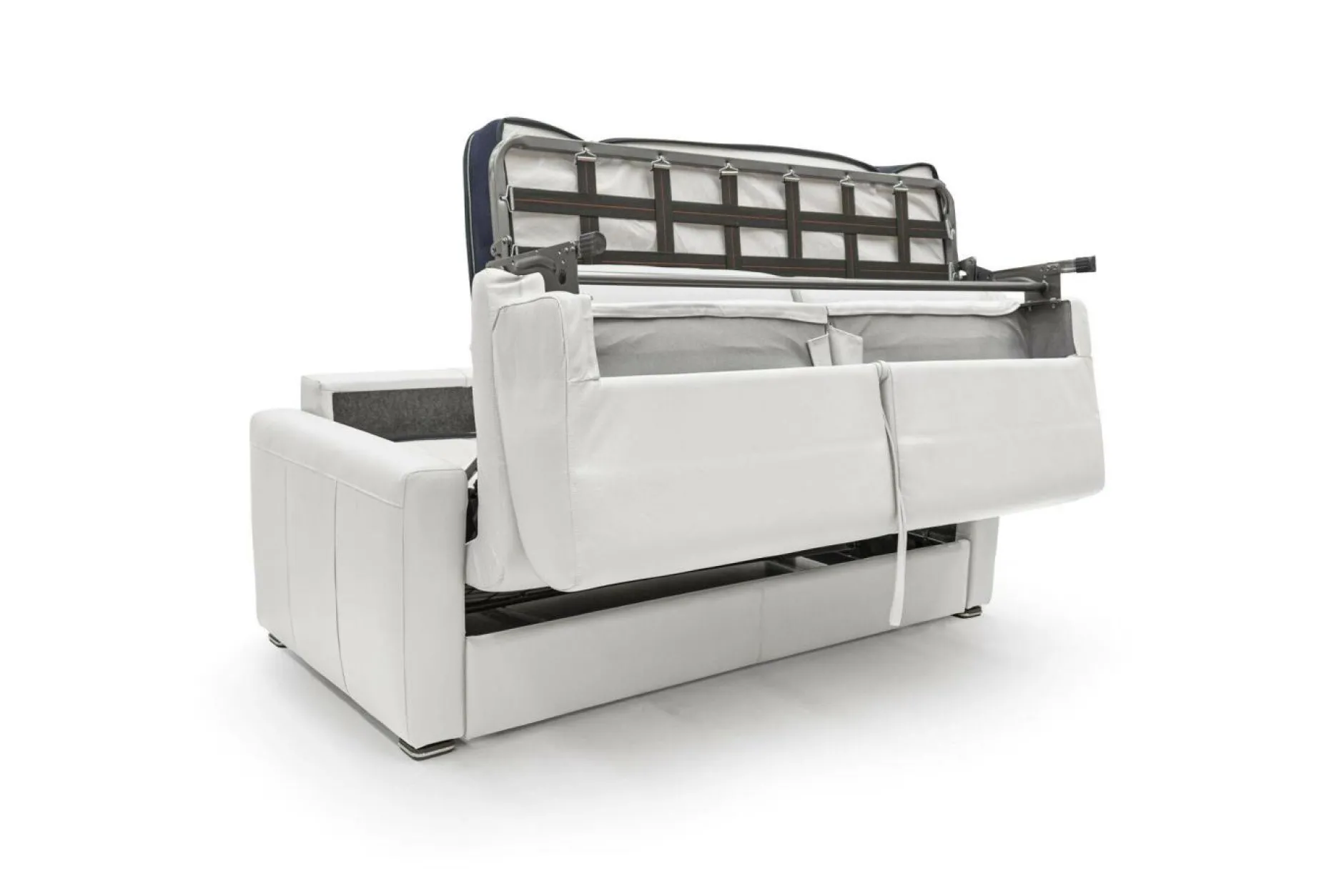 Canapés Droits>Camif Canapé convertible cuir Aubin - - Grand 2 places Blanc