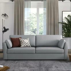 Canapés Droits>Camif Canapé convertible tissu coton déhoussable Marbella - - 4 places Gris