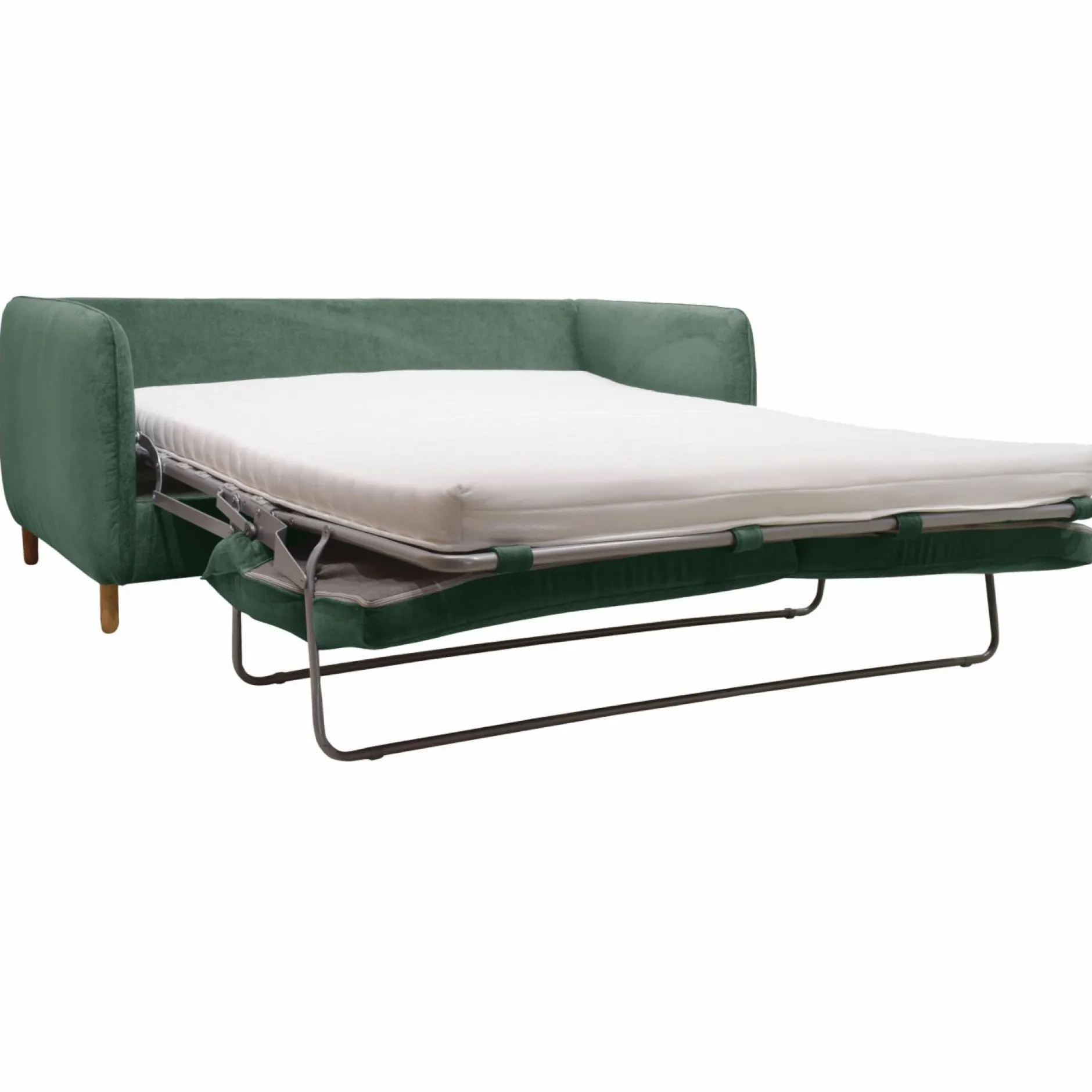 Canapés Droits>Camif Canapé convertible tissu chenillé Portimo - Vert de gris