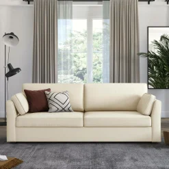 Canapés Droits>Camif Canapé convertible tissu coton déhoussable Marbella - - 4 places Beige