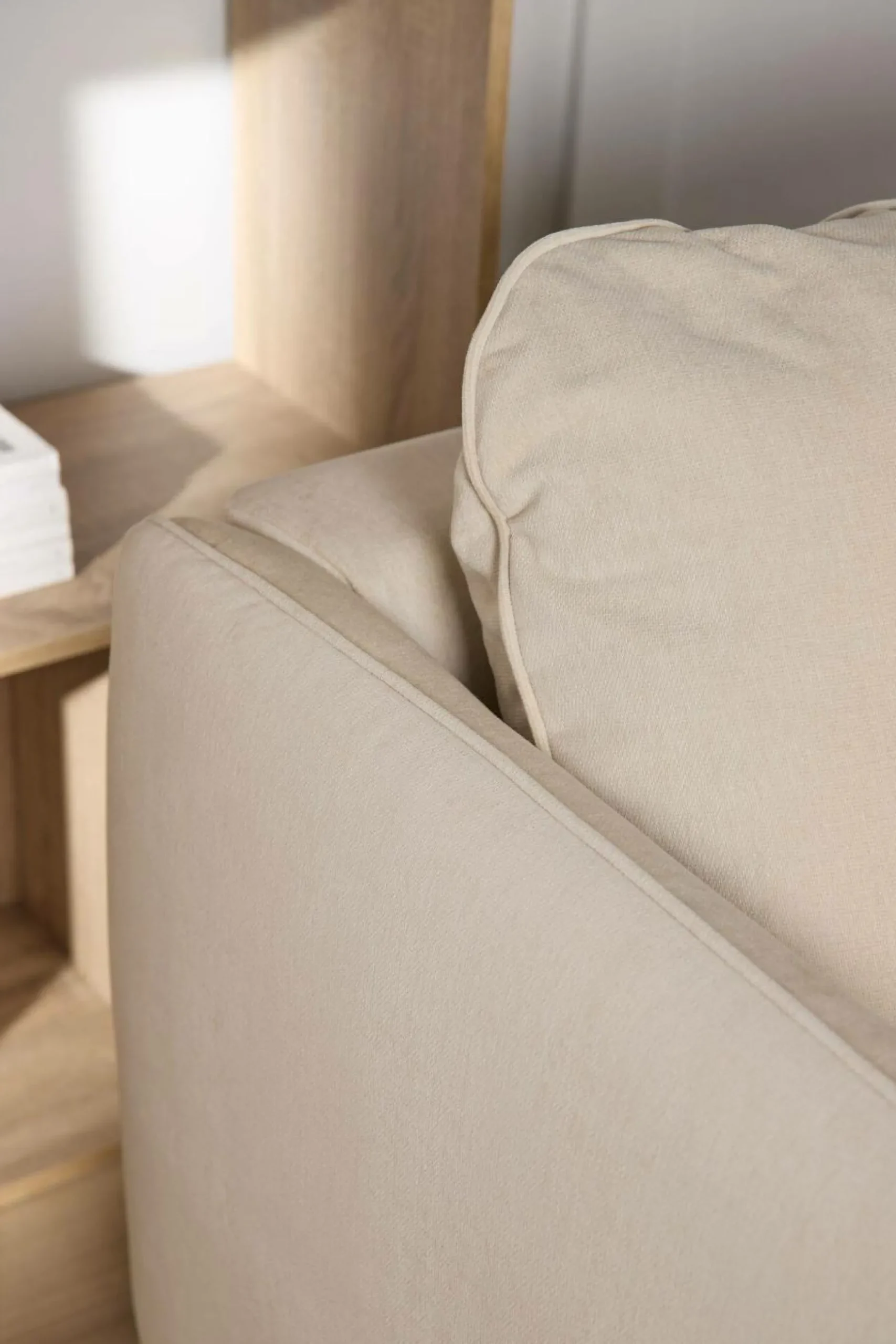 Canapés Droits>Camif Canapé convertible tissu chenillé Portimo - Ecru