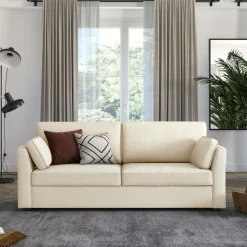 Canapés Droits>Camif Canapé convertible tissu coton déhoussable Marbella - - 3 places Beige