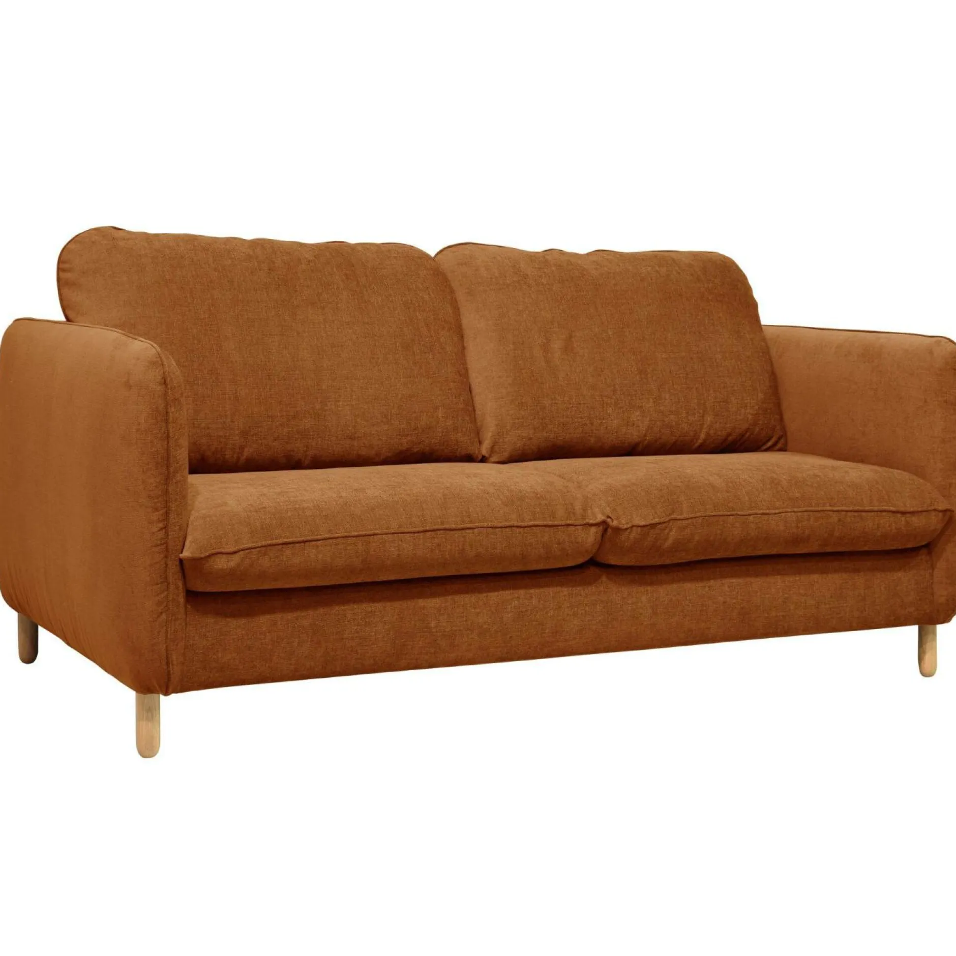 Canapés Droits>Camif Canapé convertible tissu chenillé Portimo - Ocre