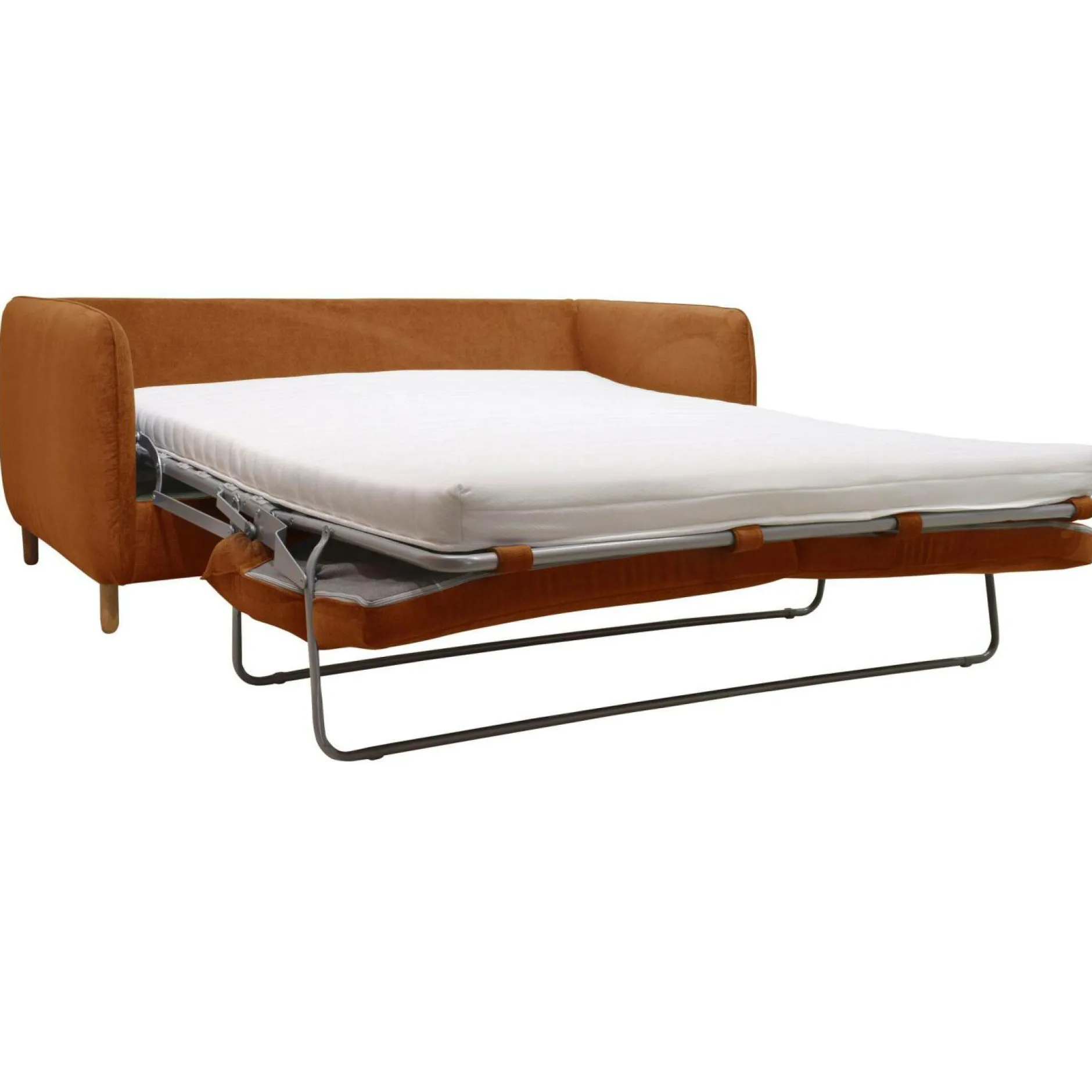 Canapés Droits>Camif Canapé convertible tissu chenillé Portimo - Ocre