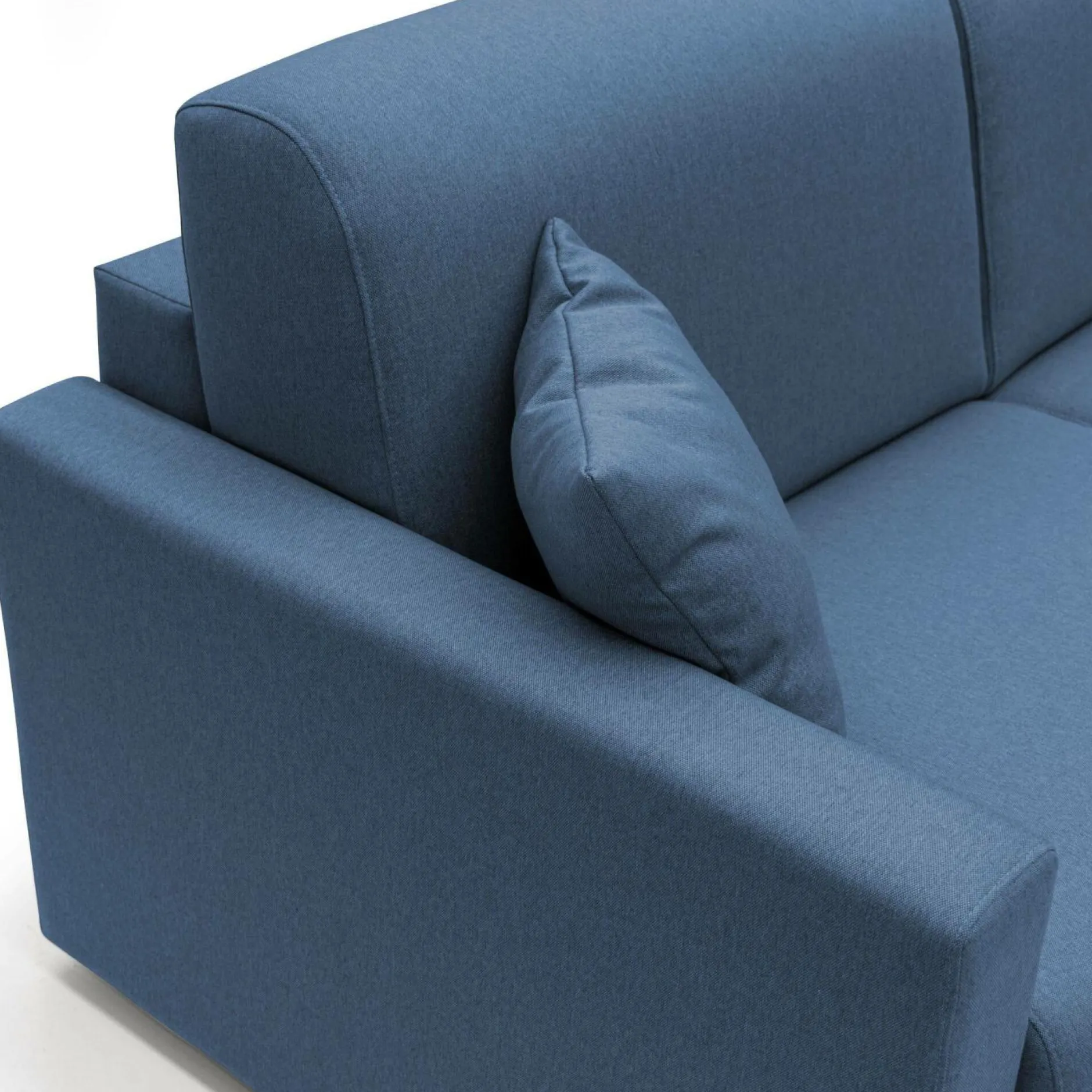 Canapés Droits>Camif Canapé convertible tissu déhoussable Aubin - - Grand 2 places Bleu