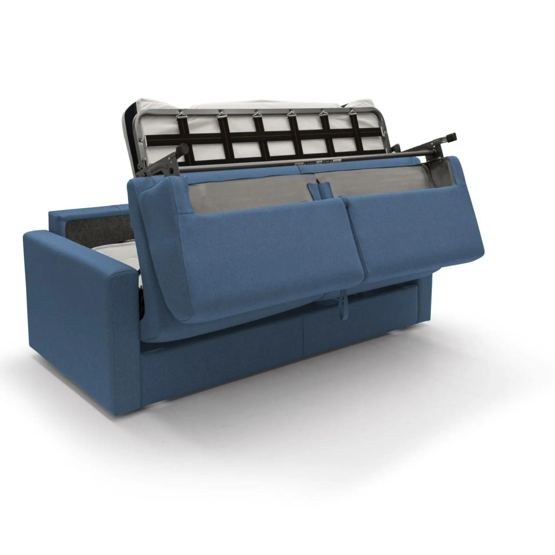 Canapés Droits>Camif Canapé convertible tissu déhoussable Aubin - - Grand 3 places Bleu