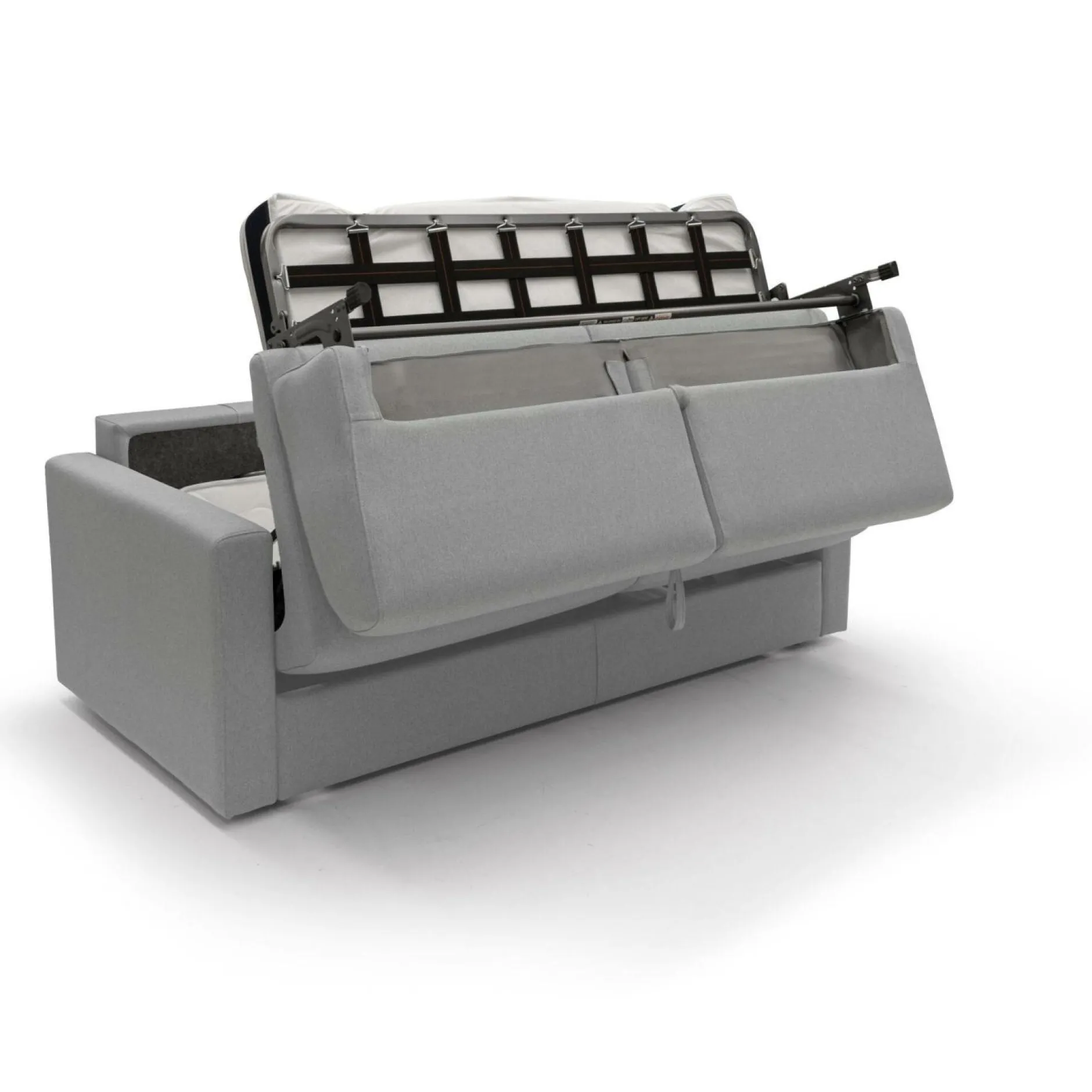 Canapés Droits>Camif Canapé convertible tissu déhoussable Aubin - - Grand 2 places Gris