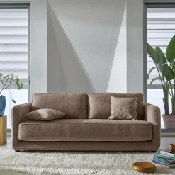 Canapés Droits>Camif Canapé convertible tissu Paxi - Taupe