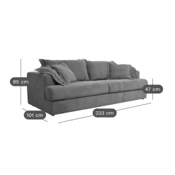 Canapés Droits></noscript>Camif Canapé convertible tissu Pacha - Naturel