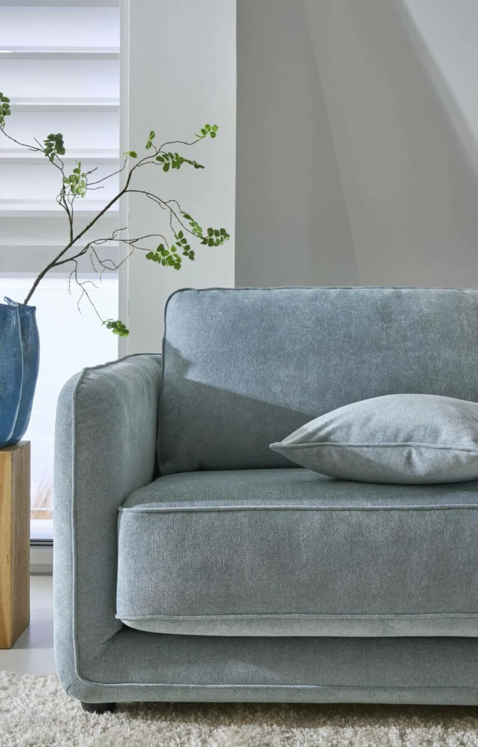 Canapés Droits>Camif Canapé convertible tissu Paxi - Bleu Clair