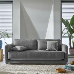 Canapés Droits>Camif Canapé convertible tissu Paxi - Anthracite