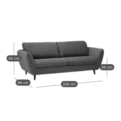 Canapés Droits></noscript>Camif Canapé convertible tissu Persson - Bleu Marine