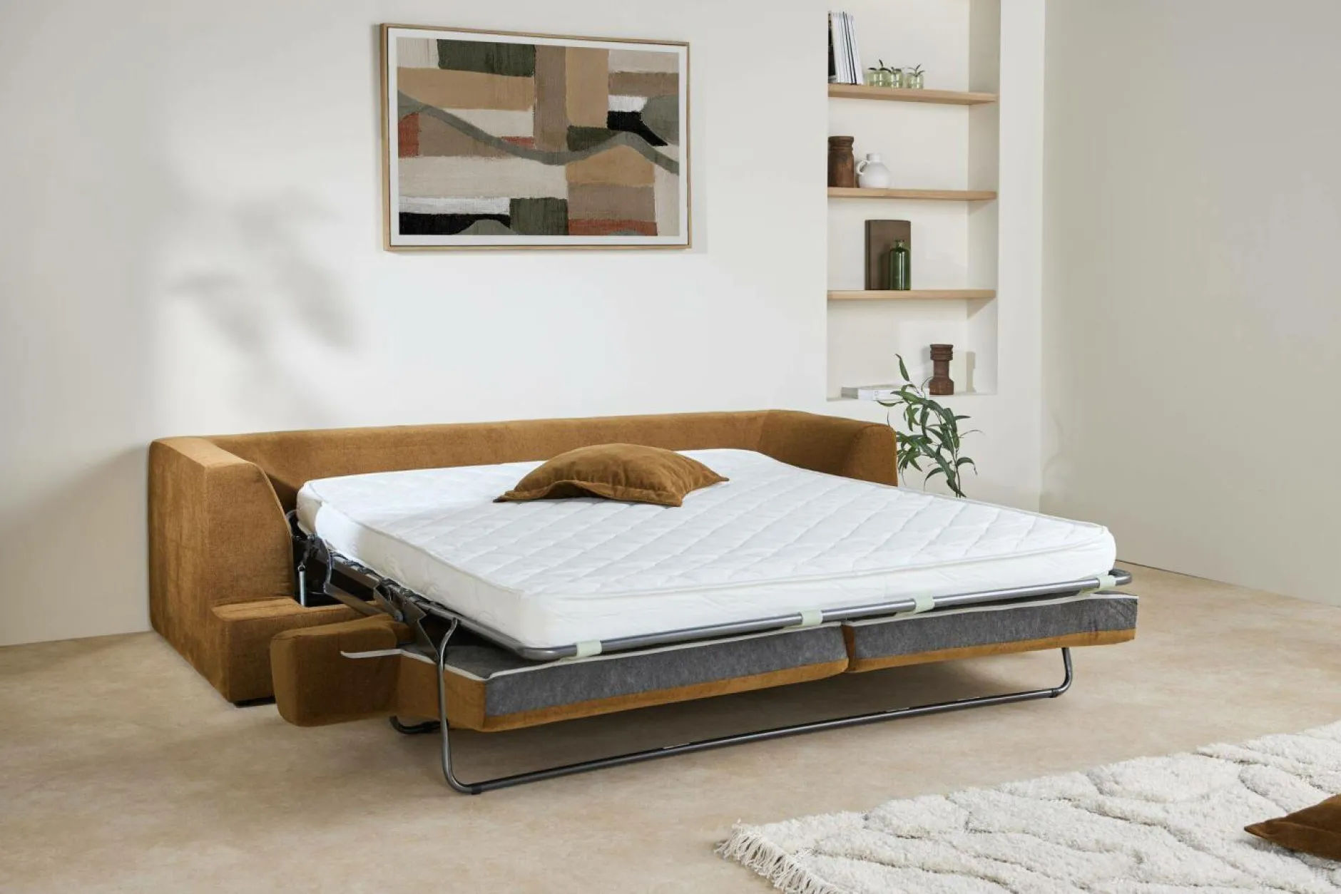 Canapés Droits>Camif Canapé convertible tissu Pacha - Bronze