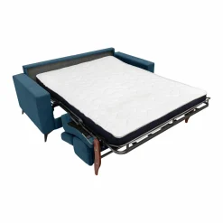 Canapés Droits></noscript>Camif Canapé convertible tissu recyclé déhoussable Alden - - Grand 2 places Bleu Canard