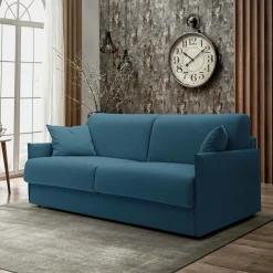 Canapés Droits>Camif Canapé convertible tissu recyclé déhoussable Arthur - - Grand 2 places Bleu Canard