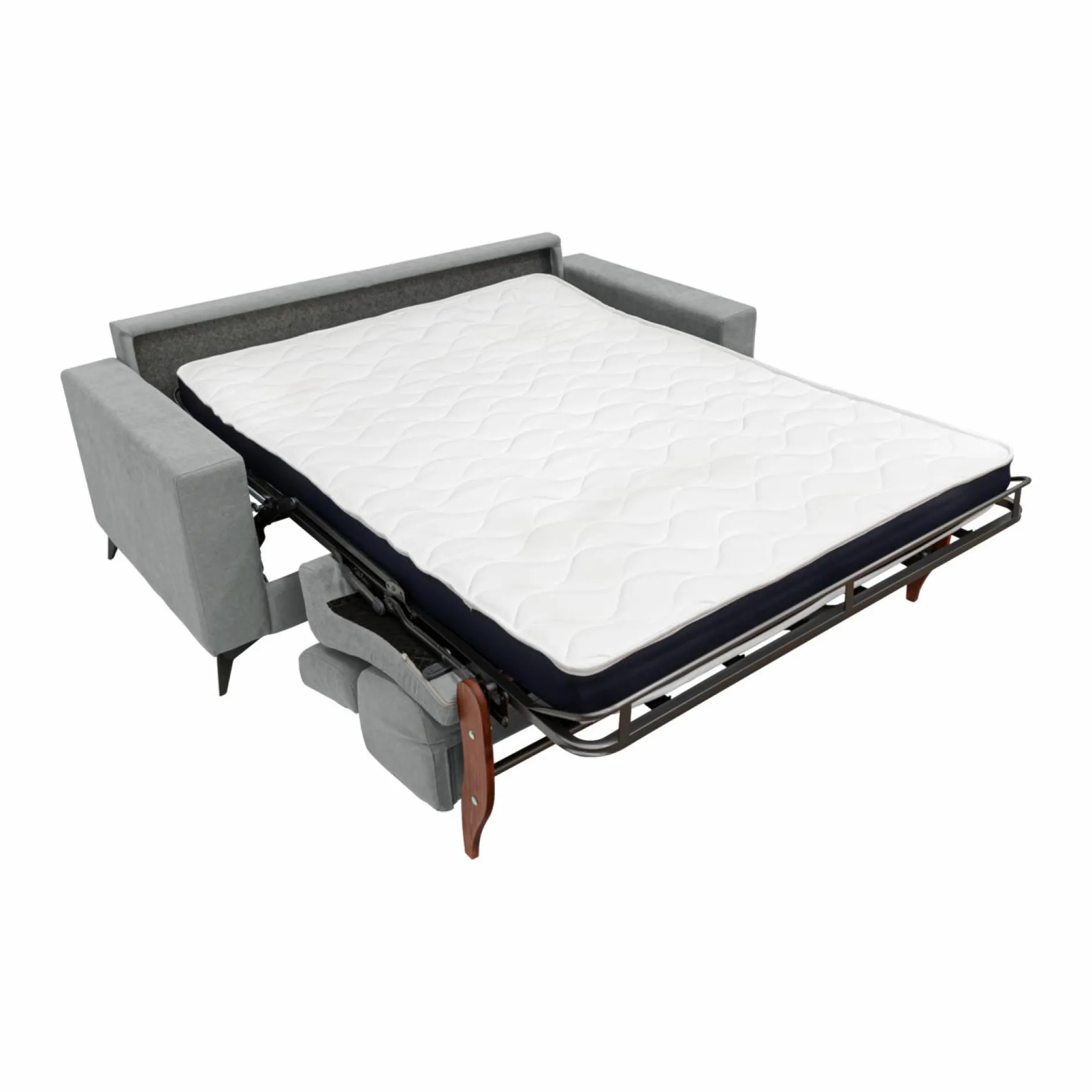 Canapés Droits>Camif Canapé convertible tissu recyclé déhoussable Alden - - Grand 2 places Gris Clair