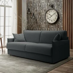 Canapés Droits>Camif Canapé convertible tissu recyclé déhoussable Arthur - - Grand 2 places Anthracite