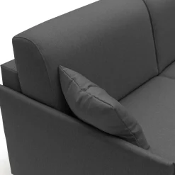 Canapés Droits></noscript>Camif Canapé convertible tissu recyclé déhoussable Arthur - - Grand 2 places Anthracite