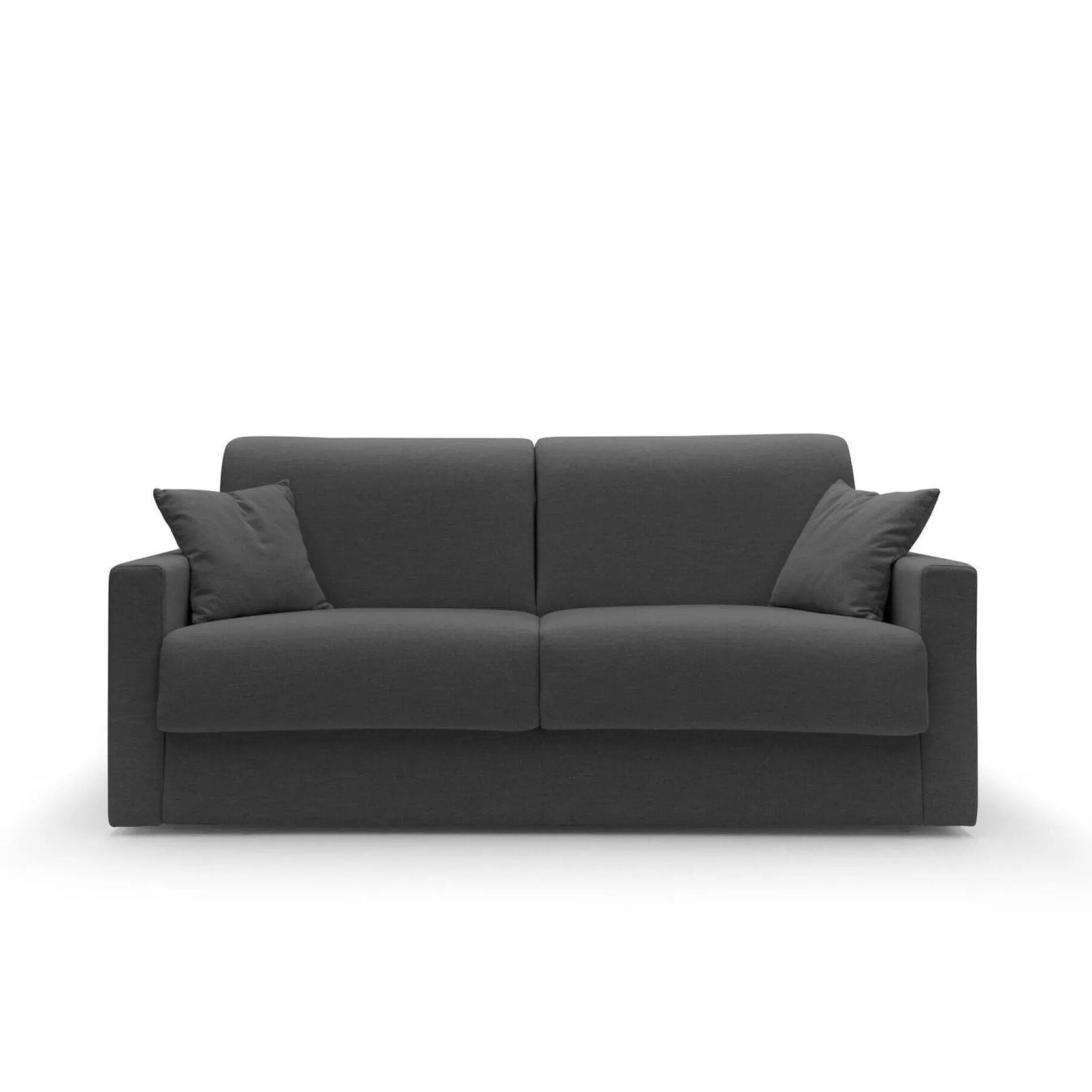 Canapés Droits>Camif Canapé convertible tissu recyclé déhoussable Aubin - - Grand 2 places Anthracite