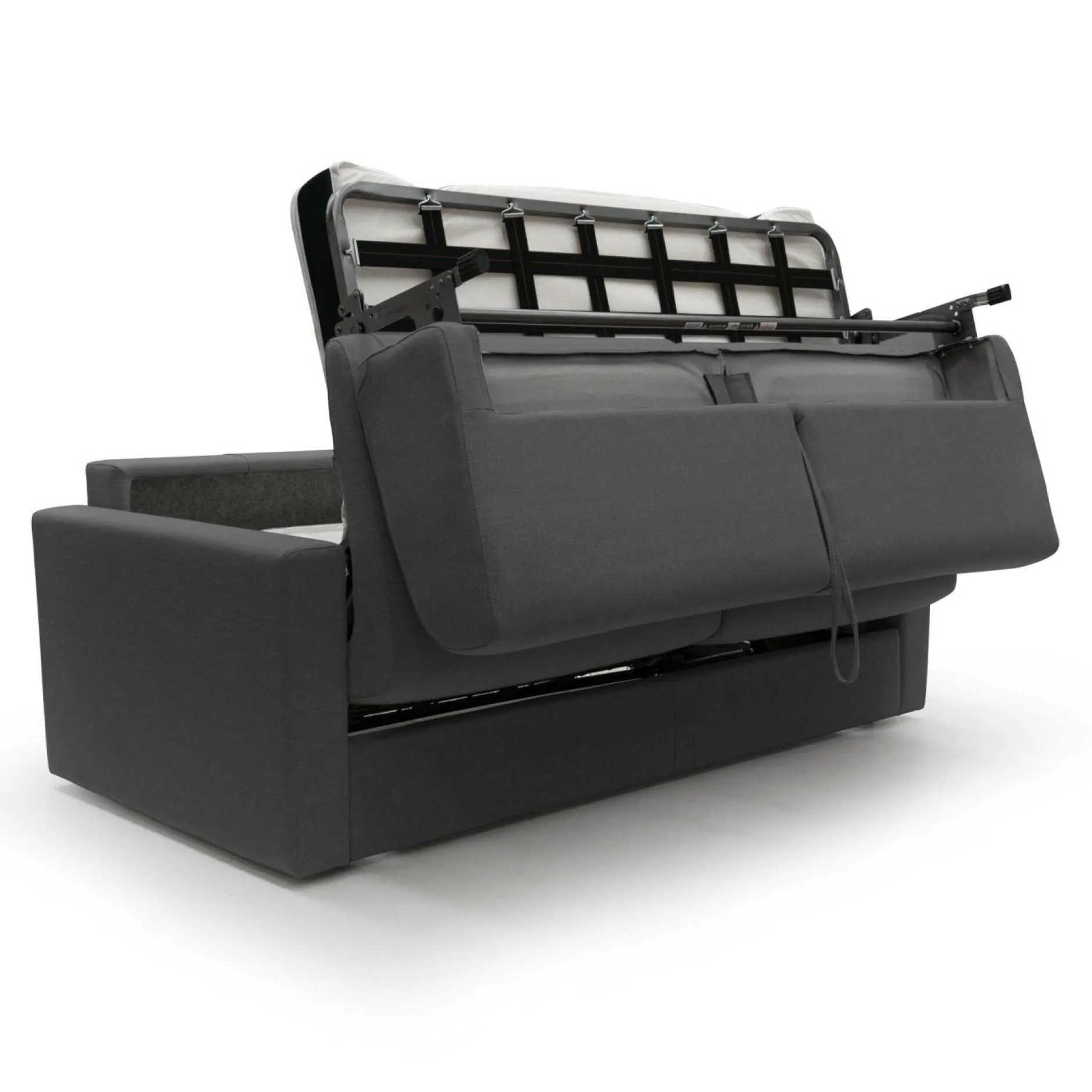 Canapés Droits>Camif Canapé convertible tissu recyclé déhoussable Aubin - - Grand 2 places Anthracite