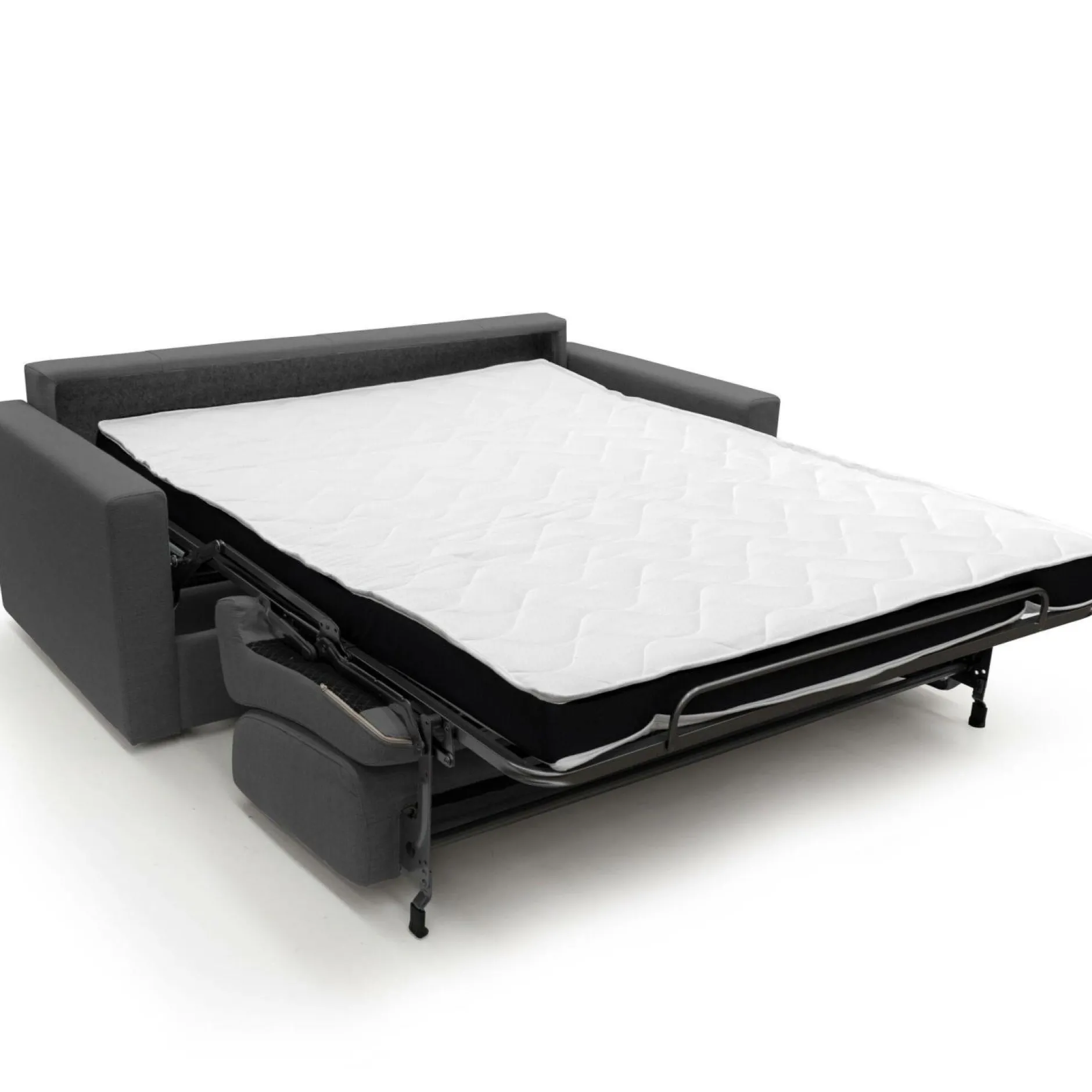 Canapés Droits>Camif Canapé convertible tissu recyclé déhoussable Aubin - - Grand 2 places Anthracite